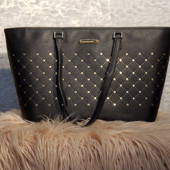 Michael Kors Saffiano Leather Violet Carry All - Picture 3 of 12